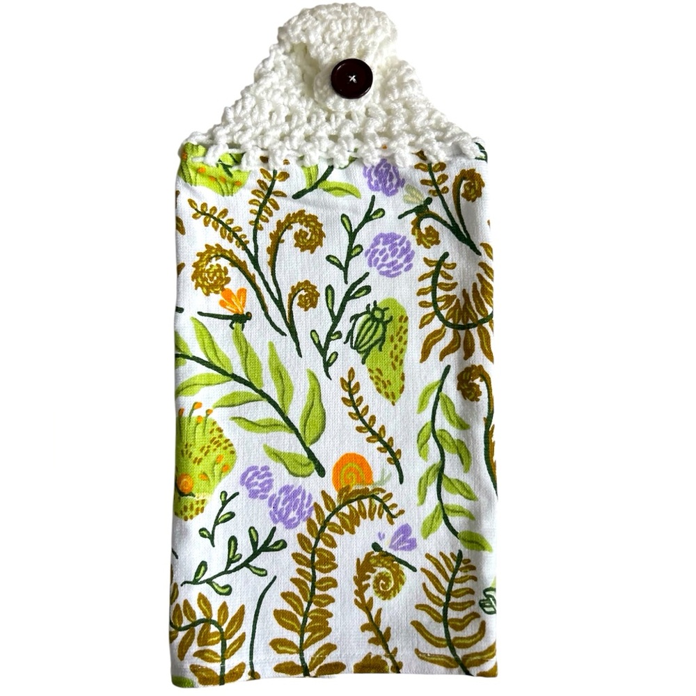 Hand Crafted Colorful Nature Floral Hanging Hand Towel Crochet Top - Picture 4 of 8